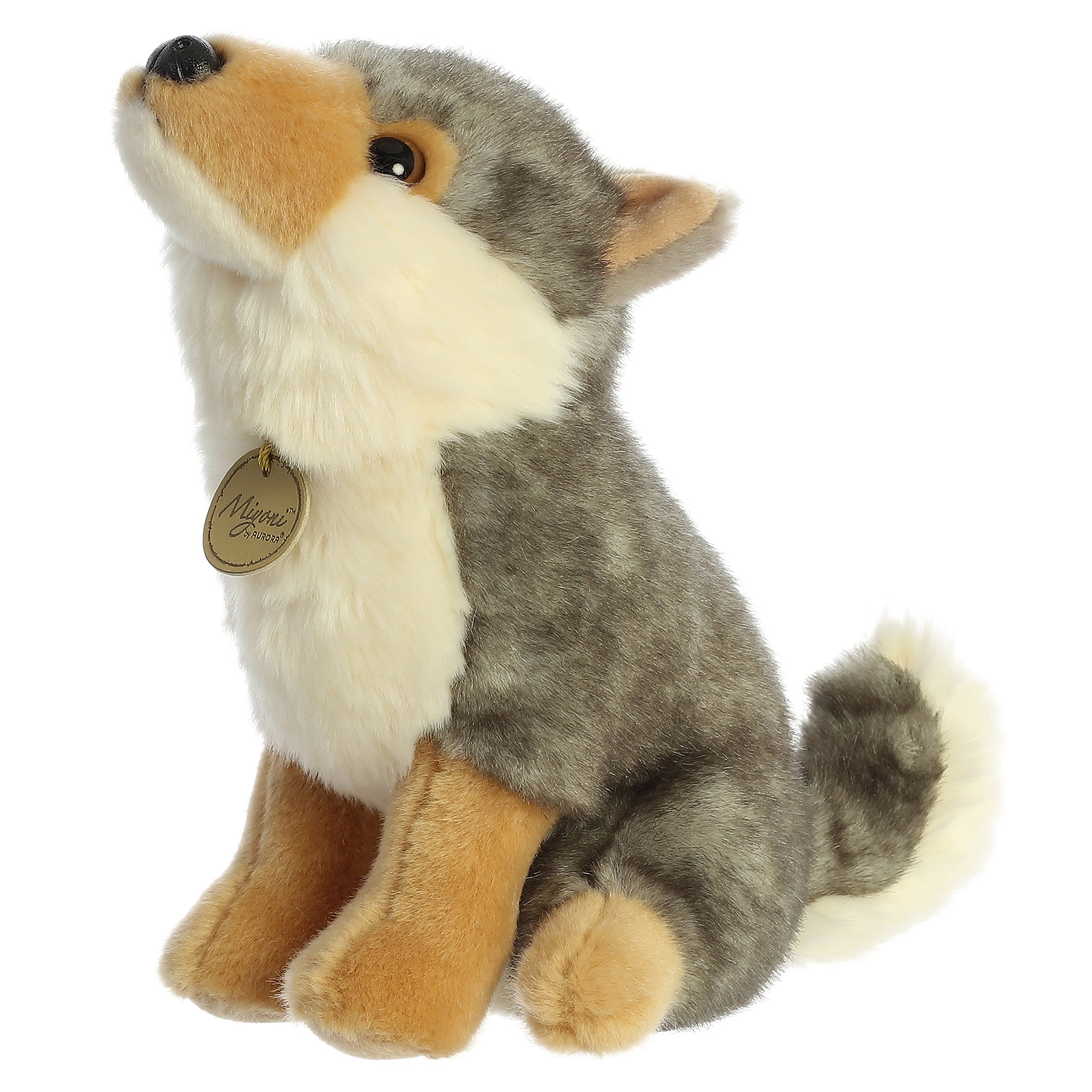 TheMogan 10" Little Howling Wolf Plush Stuffed Safari Jungle Zoo Animal