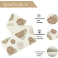 thumbnail image 5 of Coffee Brown Dahlia Table Runner Modern Elegant Flower Beige Table Runners Geometric Pompon Farmhouse Table Center Decor for Home Kitchen Dining Party Indoor Outdoor (13x48 Inch), 5 of 6
