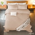 thumbnail image 4 of Colcha Ligera Dreamlabcon 1 Funda de Almohada, Capitonado, Ultra Suave.Hipoalergénico. Edrecolcha para Cama. Edredón para Verano y Todas las Estaciones. (Individual 175x240 cm,Trébol,Rosa Palo), 4 of 8