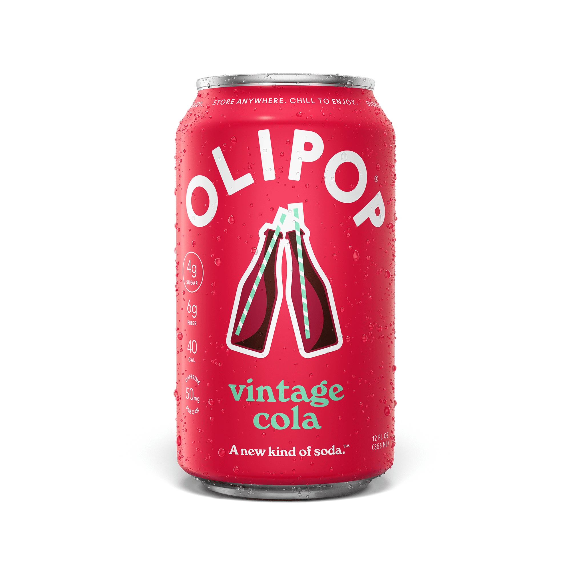 Olipop Prebiotic Soda Pop, Shirley Temple, High Fiber, 12 fl oz