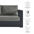 thumbnail image 4 of Modular Lounge Sectional Sofa Set, Grey Gray, Aluminum Metal, Outdoor Patio Balcony Cafe Bistro Garden Hospitality Restaurant, Modern Contemporary HB36627, 4 of 8