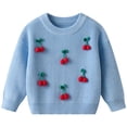 thumbnail image 1 of CAUYDY Chandail Tricoté pour Fille, Col Rond, Manches Longues, chandail pour Tout-Petit, Vêtements d'Automne et d'Hiver (Bleu, 3-6 Mois), 1 of 9