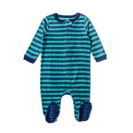 

Leveret Fleece Baby Boys Girls Footed Pajamas Sleeper Kids & Toddler Christmas Pajamas (3-6 Months Blue & Green)