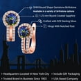 thumbnail image 2 of Gem Stone King 18K Rose Gold Plated Silver Blue Mystic Topaz and White Created Sapphire Earrings for Women (1.50 Cttw, Gemstone Birthstone, Round 5MM), 2 of 6