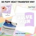 thumbnail image 2 of Uxcell 2 Hojas de Transferencia de Calor de Vinilo 3D Puff para camisetas y proyectos de tela DIY, 2 of 7