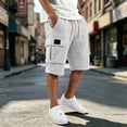 thumbnail image 2 of XDZJLR Big And Tall Mens Hiking Shorts Summer Casual Solid Waffle Knit Shorts Lightweight Breathable Shorts With Pockets And Drawstring Cargo Shorts Light Gray 2Xl, 2 of 4