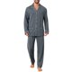 thumbnail image 1 of INSPIRAR CHIC Conjunto de Pijamas de 2 Piezas de Manga Larga con Botones y Patrón de Bolsillo para Hombre en Negro y Blanco, 1 of 5