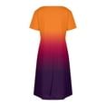 thumbnail image 4 of Liquidation d'Été 2025! Robe Grande Taille pour Femmes, Liquidation de Robe d'Été pour Femmes, Mode Féminine Robe Décontractée à Manches Courtes Dégradées Col en V, 4 of 4