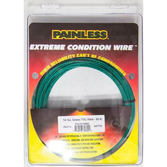 Painless Performance 70804 PAN70804 WIRE 14GA GREEN 50FT