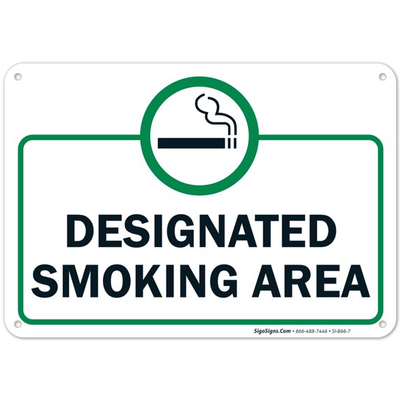 Designated Smoking Area Sign,