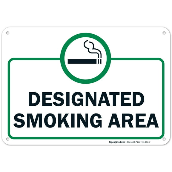 Designated Smoking Area Sign,