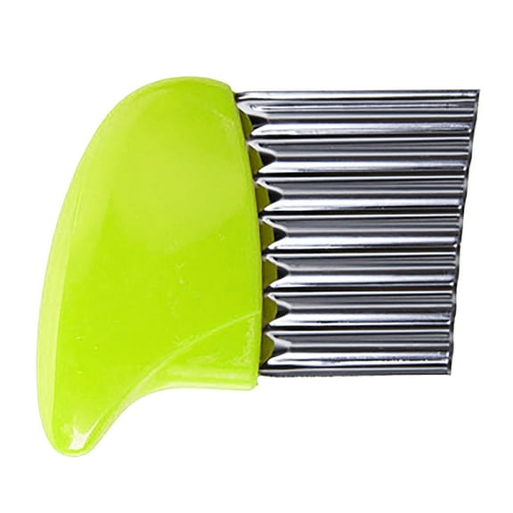 QLFSCXG 1Pc 4.2X3 In Crinkle Cutter Stainless Steel Crinkle Chopper French Fry Slicer Wavy Potato Soap Cutting Tool Crinkle Cutters for Potatoes,Carrot, Cheese Green