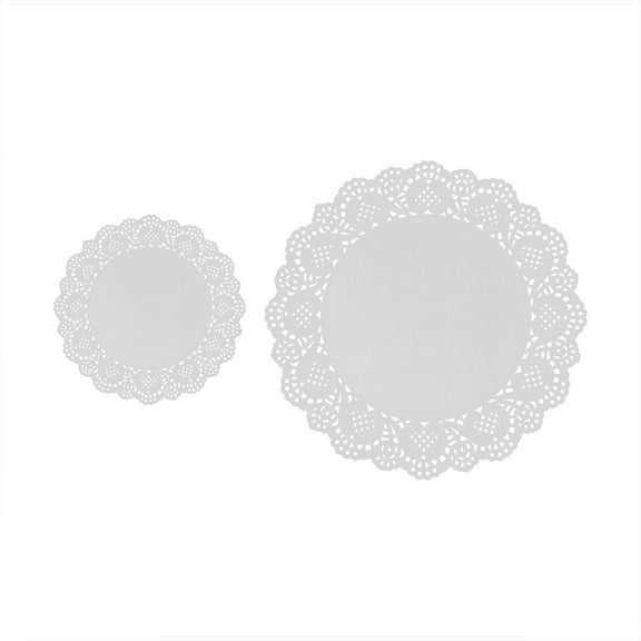 Worgeous 2 Sets of 200 Sheets Lace Paper Doilies Round White for Home Bakers