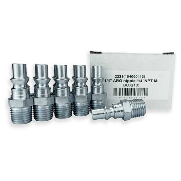 10 Rema ARO Style 1/4 in NPT Male Coupler Nipples for Shop Air Line Hose Tools