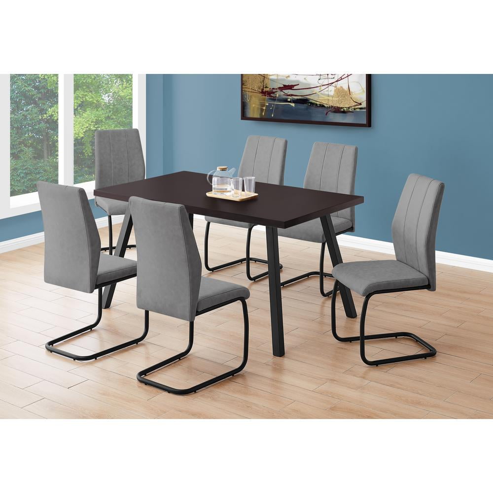 DINING TABLE - 36"X 60" / CAPPUCCINO / BLACK METAL