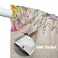 thumbnail image 4 of Watercolor Flowers Swag Valances for Windows, Kitchen Curtains 36 Inch Length 2 Panels Set, Spring Hummingbird Butterflly Floral Beige Short Curtains for Small Windows Cafe Curtains 28"x36", 4 of 8