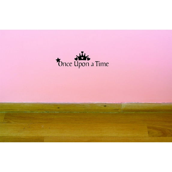 Custom Decals Once Upon A Time Wall Art Size: 8 X 30 Inches Color: Black