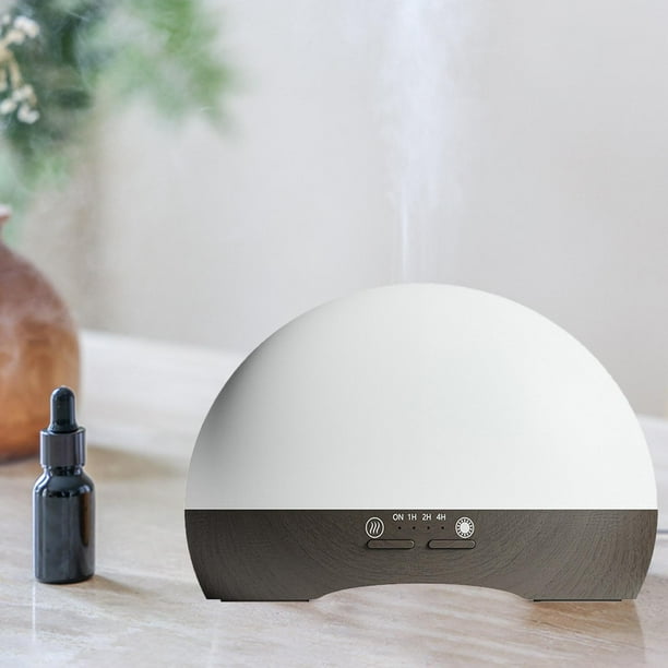 Difusor de aceite esencial 300 ML Soledad Humidificador ultrasónico de frío con telemando apagado automático y 7 de lámpara LED Grano de madera oscura