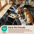 thumbnail image 4 of Design&I 8'x10' Washable Area Rug Geometric Swirl Abstract Stripe Veined Mineral Motif Border Interlocking for King Size Bedroom, Under Bed, Sleek Flatweave Pet Friendly, 4 of 7