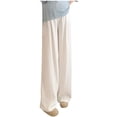 thumbnail image 2 of Maternity Work Pants High Waisted Straight Leg with Belly Support Comfortable Breathable Fabric, 2 of 5