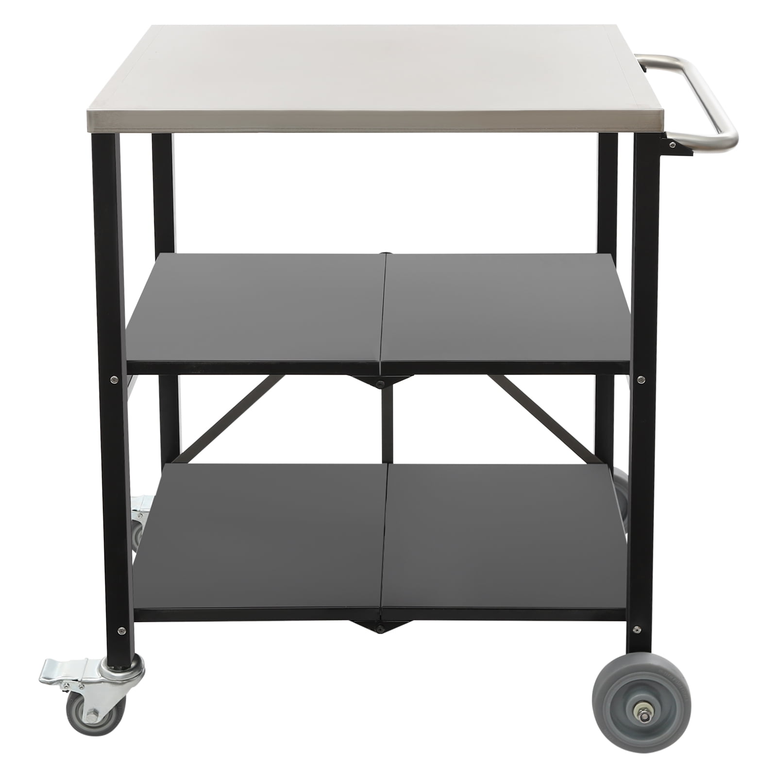 Heavy Duty Folding Hand Truck with 660 lbs Capacity, 2-in-1 Design, Removable Cage, and 4 Silent TPR Wheels for Home and Commercial Use