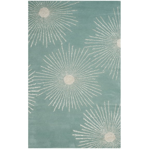 SAFAVIEH Soho Fiesta Geometric Area Rug, Light Teal/Multi, 6' x 9'