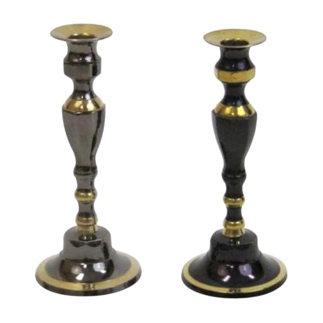 Par de Candelabros Ectoria de Latón Negro