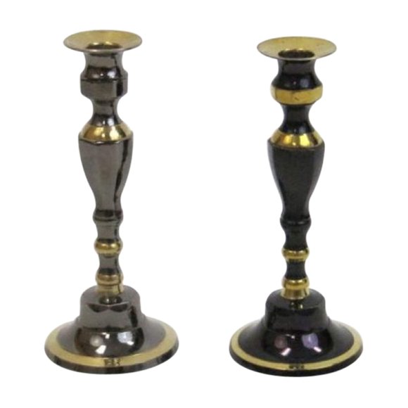Par de Candelabros Ectoria de Latón Negro