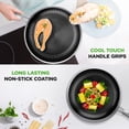 thumbnail image 4 of NutriChef Juego de sartén y wok de acero inoxidable de tres capas de 7 piezas: antiadherente, compatible con inducción, apto para horno, resistente a rayones, apto para lavavajillas, 4 of 5