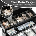 thumbnail image 3 of Locking Cash Box with Lock Money Box with Cash Tray Lock Box with Key Money Saving Organizer .Lx .Wx .H es XL Large, 3 of 7