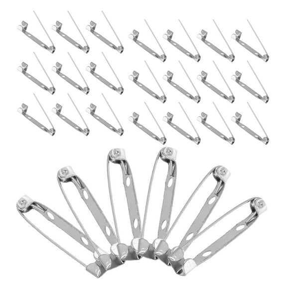 WORGEOUS 60pcs Brooch Pin Backs Safety Clasp Locking Brooch Pins with Back Bar Flat Back Safety Pins Jewelry Making DIY Crafts Accessories