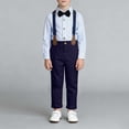thumbnail image 4 of Purcolt 4 Piece Sets for Boys Semi Formal Outfit Dressy Casual Long Sleeve Dress Shirt Suspender Pants Bow Tie for Party Wedding, 1-15 Years, 4 of 8