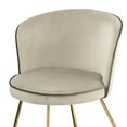 thumbnail image 3 of Set of 2 Bethari Beige Woven Fabric Dining Chair with Rattan Backrest and Black Iron Legs with Gold Accents, 3 of 7