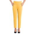 thumbnail image 4 of Oksale Slim Straight Leg Pants for Women with Pockets Petite Pull On Casual Summer Pants Plus Size Stretchy High Waisted Lightweight Pants Yellow 4XL, 4 of 7