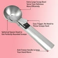 thumbnail image 3 of Premium Ice Cream Scoop Set,2 Pcs Stainless Steel Ice Cream Scoop-With Release Trigger,Heavy duty metal,Dishwasher Safe,Suitable for fruit,ice cream,frozen yogurt and sundaes,Small & large, 3 of 7