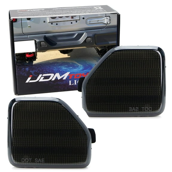Blackout Smoked Lens Rear Bumper Reflector Lenses For Jeep 2018-up Wrangler JL Sahara Rubicon MOAB Trims ONLY, OE-Spec LH RH Assembly