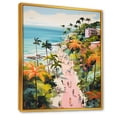 thumbnail image 2 of Designart "Coastal Beach Paradise in Pastel Colors II" Coastal Framed Wall Art - Coastal Pink Coastal Beach Bedroom Framed Canvas Wall Art, 2 of 6