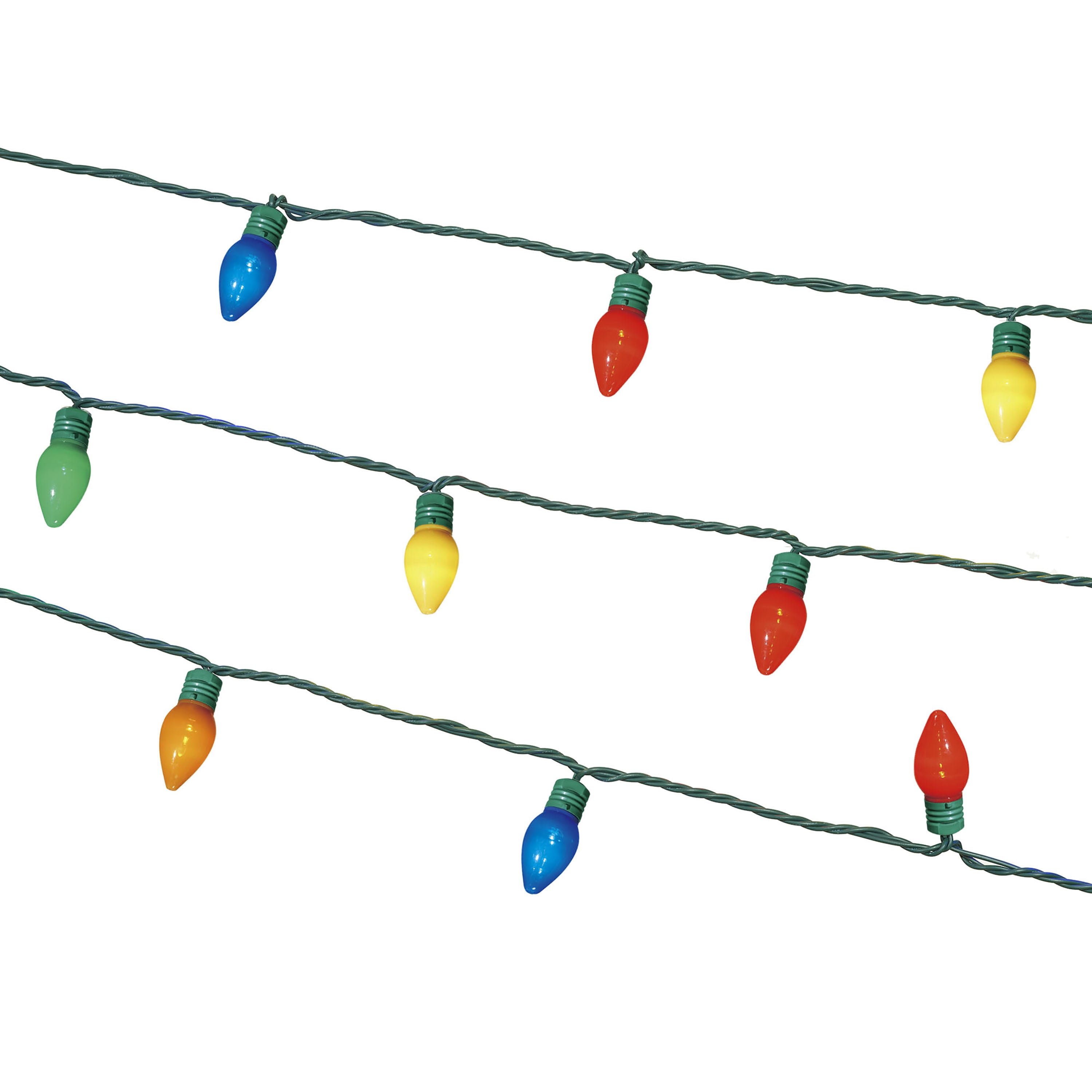 Indoor/Outdoor 25-Count Super Bright LED C7 Christmas String Lights, Ceramic Multicolor, 14', by Holiday Time