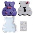thumbnail image 2 of 2Pcs Bear Plaster Molds for Gypsum Decorations, Birthday Gift, Bear Silicone Fondant Mold for Chocolate Cake Decoration, 2 of 9