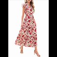 thumbnail image 3 of Vestido Midi Estampado con Escote en V, Mangas Plisadas y Volantes, Imagen 2 M, 3 of 8