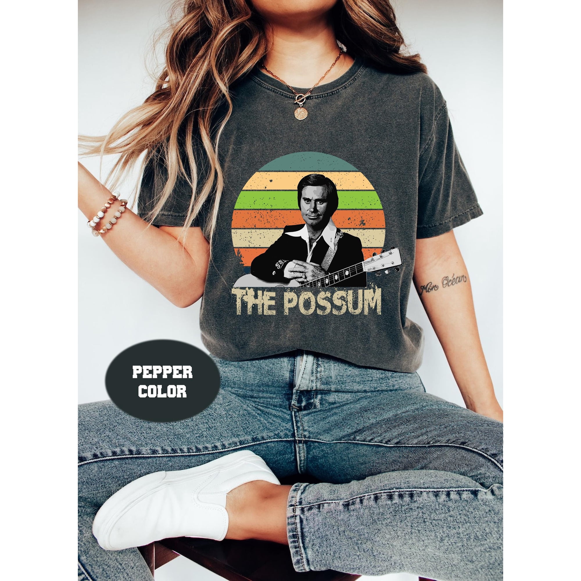 CLOTEX George Jones The Possum Vintage Comfort Colors T-Shirt, George Jones Shirt, Music Lovers Shirt, Country Music Shirt, Gift For Your Friends, Moss 4XL