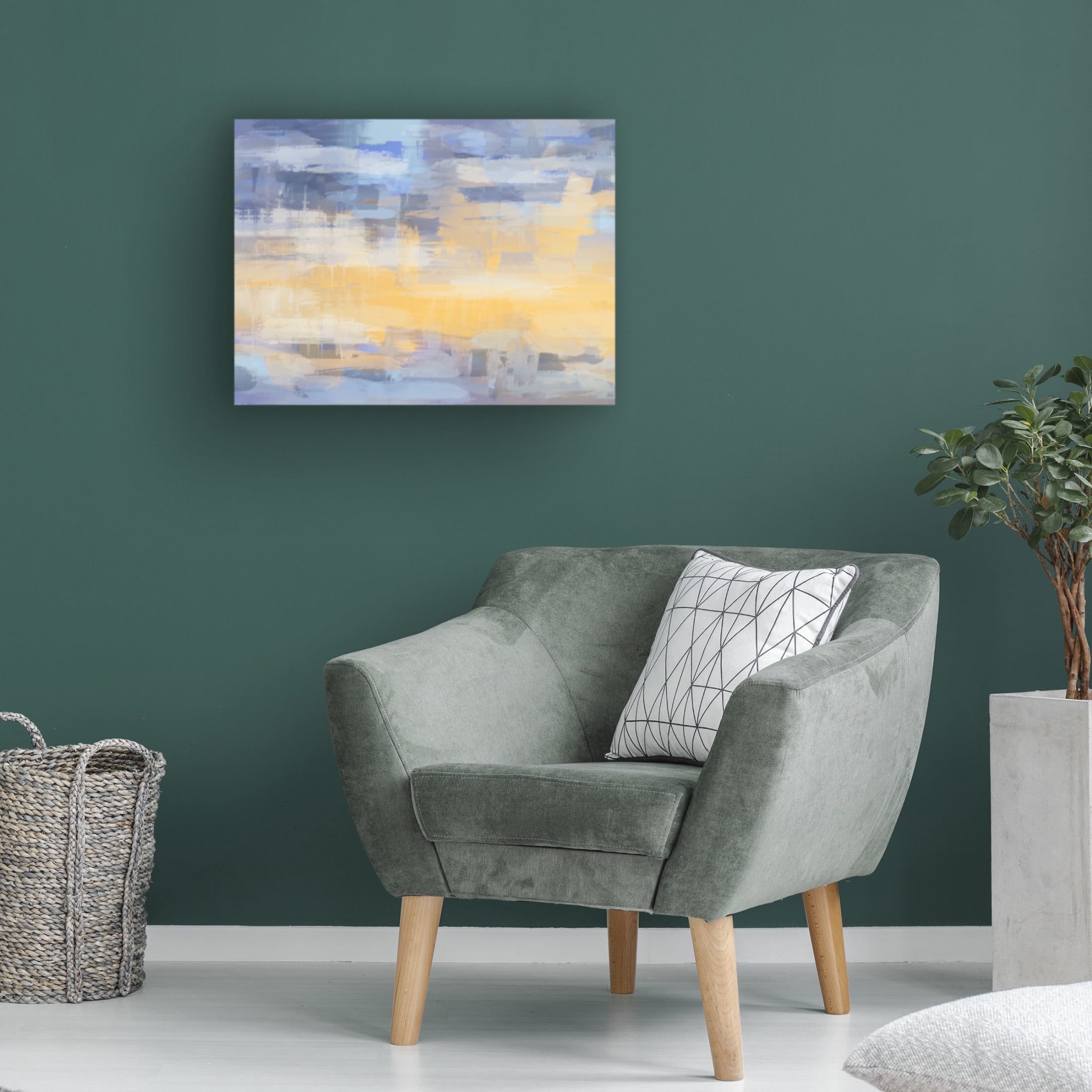 Canvas Wall Art - Line and Brush 'Bold And Gold 2' Wall Art for Living Room, Bedroom, or Office Décor by Trademark Fine Art - 24 x 18 Inches