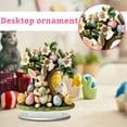 thumbnail image 3 of Easter Bunny Christmas Ornament,Rabbit Statue Figurine Indoor Outdoor Acrylic Panel Desk Centerpiece for Xmas Party Festival, 3 of 5