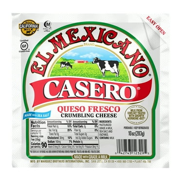 El Mexicano Casero Queso Fresco, Fresh Crumbling Cheese, 10 oz Refrigerated