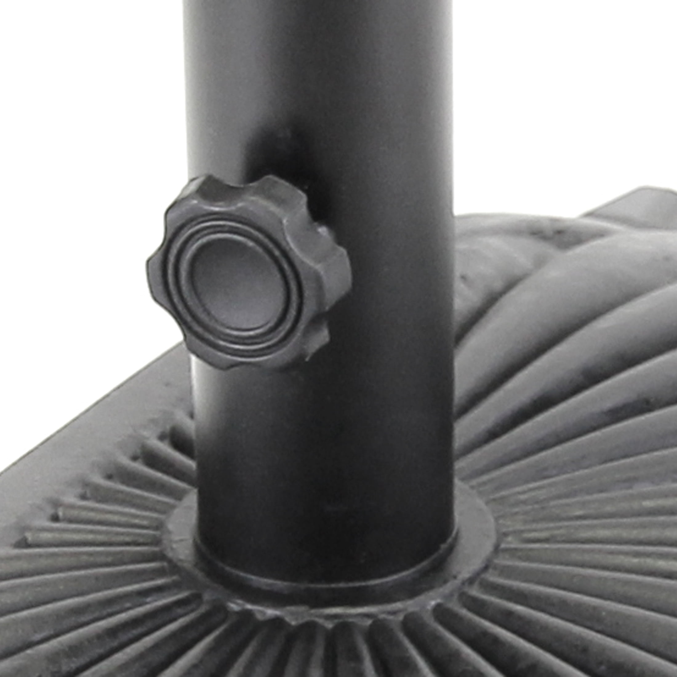 Jordan Manufacturing 28 lbs. Black Semicircle Steel and Plastic Patio Umbrella Base