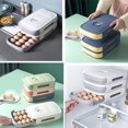 thumbnail image 3 of Organizador de huevos para refrigerador, caja de almacenamiento para clasificar y guardar huevos, cajón con bandeja para refrigerador con asa, contenedor apilable para congelador, soporte de, 3 of 8