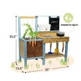thumbnail image 4 of Kids Potting Bench, Wood Outdoor Kitchen with Planter Box, Wooden Toy Gardening Center with Sink & Faucet, Blackboard, Garden Accessories, Storage Shelf, 4 of 6