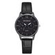 thumbnail image 1 of Reloj de pulsera de cuarzo de negocios con esfera redonda para hombre y mujer de cuero de PU informal de moda (mujer negra), 1 of 3