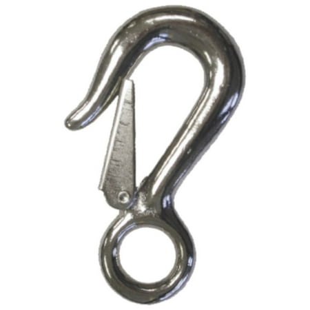 

West Coast Paracord 5/8 Inch Iron Spring-Loaded Rigid Eye Safety Hook - Knickel-Plated Finish - Multiple Pack Options - Utility Repairs Crafting and More