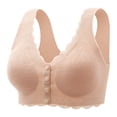 thumbnail image 4 of NIEWTR Front Closure Lace Bras for Women No Underwire Posture Smooth Back Wirefree Bras Seamless Wireless Bralettes Wire-Free Push Up Bras Comfort Everyday Bras(Beige,M), 4 of 4
